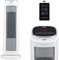Climatik Oscillating White Tower Heater - Ceramic PTC - Thermostat, 2 Power Settings, LED Display, Portable Design with Timer & Remote Control - 2000W