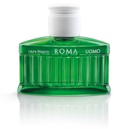 Laura Biagiotti Roma Uomo Green Swing 40 ml, Eau de Toilette | Fragranza Floreale e Legnosa, Note Fresche ed Energizzanti, Iconico Flacone Verde Ispirato al Pantheon Romano