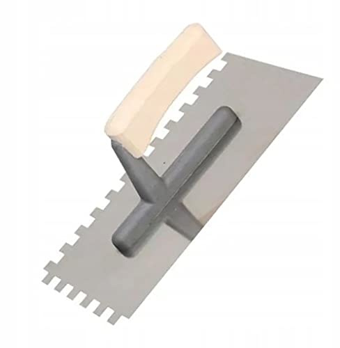 Zahnglättekelle - Profi Rostfreie Edelstahl Gezahnt Glättekelle - ECO Kellen zum Auftragen von Klebemörtel, Putzmassen, Beton - Größe: 130x270mm - Made in EU - Kubala (8x8)
