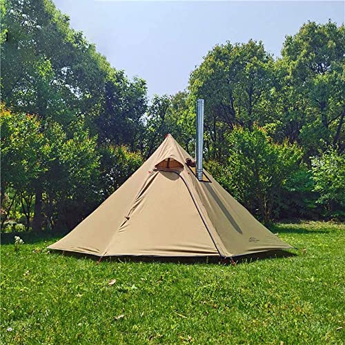 Vilemoon Tipi Heißzelt mit feuerhemmendem Ofenheber für Rauchrohre, 2~3 Personen, leicht, Tipi-Zelte für Familienteam, Outdoor, Rucksackreisen, Camping, Wandern