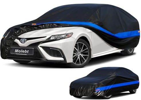 Molebt Car Cover Waterproof All Weather for Automobiles, Universal Fit Sedan Coupe Chevrolet Corvette/Camaro, Ford Mustang/Fusion, Honda Accord/Civic, KIA Optima, Hyundai Sonata, Nissan Maxima etc.
