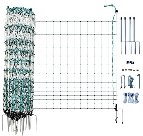 RentACoop Poultry Netting Electric Fence - Electric Poultry Enclosure for Chickens, Ducks, Turkeys - Suitable for 4 Week Old Chickens/Older and Adult Poultry - Energizer Not Included - 168' L x 42 H