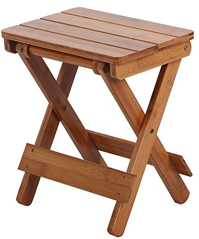 Natudeco Klapphocker, Klappstuhl, Reisesitz aus Holz, tragbare Fußstütze für Zuhause, Bad, Küche, Garten, Büro und unterwegs, 29 x 28 x 31 cm, 1 Stück