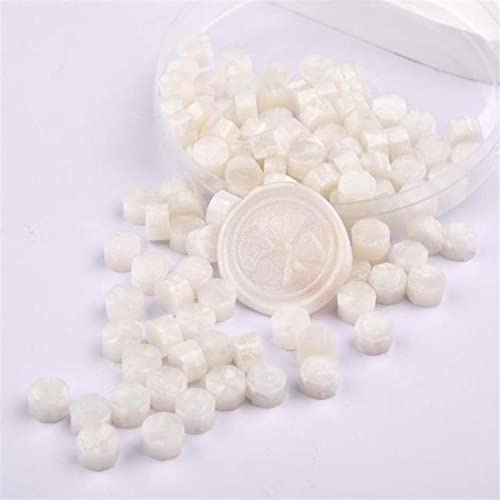 100 Teile/Schachtel Candy Farbe Siegellack Siegel Stempel Wachsperlen Sammelalbum Material Hochzeit Einladung Stempel DIY Stempel Dekoration-weiß 2-100St