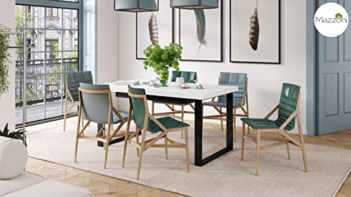 Mazzoni Design Esstisch Avella Tisch ausziehbar 160 bis 310 cm, Farbe:Weiß matt - Schwarz matt