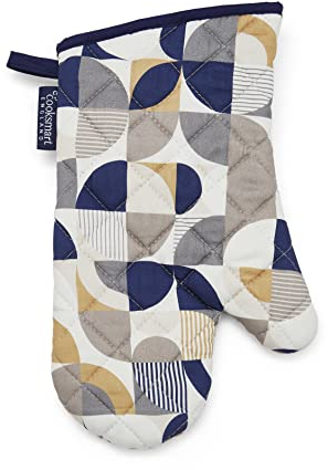 Cooksmart British Designed Oven Gloves | Modern Design Gauntlet Oven Gloves Heat Resistant | Oven Mitt or Baking Gloves Perfect For Modern Kitchens