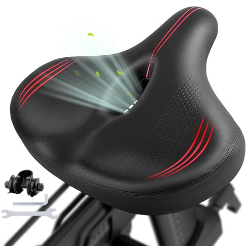 Överdimensionerad cykelsits för män kvinnor komfort, extra bred cykelsittkudde, stor cykelsits vadderad, bekväm cykelsadel ersättning för Peloton cykel/stationär cykel/träningscykel/elcykel
