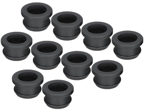 sourcing map 10Pcs Snap Rubber Grommet Plug Mount Dia 19mm ID 15mm Seal Anti-Scratch for Electrical Box Cable Pipe Black