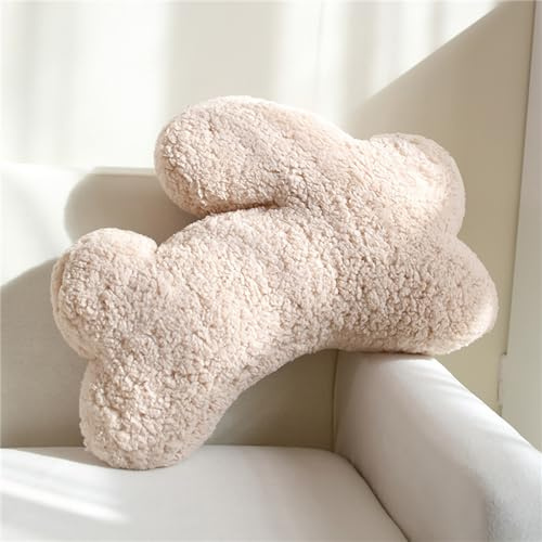 Herfair Kissen Kaninchen Kinder Kuschelkissen, Weiche Flauschige Hase Form Dekokissen, Plüsch Kissen Dekokissen für Kinder & Erwachsene Geschenkidee 50cm (Kaffeefarbe)