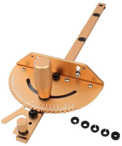LAUGHERER Gehrungslehre, Aluminiumlegierung, Griff, Tischsäge, Fräse, Gehrungslehre, Säge, Montagelineal, Holzbearbeitungswerkzeuge, einfach zu bedienen, goldfarben
