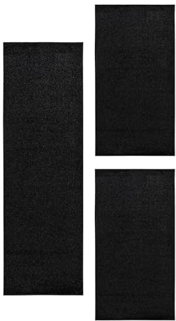Carpetsale24 Bettumrandung Schlafzimmer 3 teilig Läufer Teppich Anthrazit Bettvorleger Schlafzimmer Bettset: 2 St. 60x100 cm | 1 St. 80x150 cm - Teppich Läufer Set Einfarbig Design