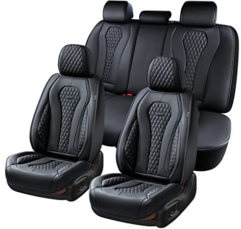 Coverado Coprisedili Auto Universale Anteriori e Posteriori 5 Posti, Set Completo Coprisedili Impermeabili, PU Pelle Protezione Del Sedile Auto Copertura,Universali Adatti a Berline SUV B8839 Seat