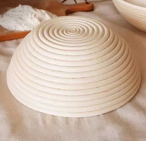 Gärkörbchen Rundes Gärkorb Zum Brotbacken 100% Natürlichem Rattan Aus Natürlichem Peddigrohr Proofing Basket Brotkörbchen Brotform Mit 1 Leineneinsätze (Size : Round 20cm)