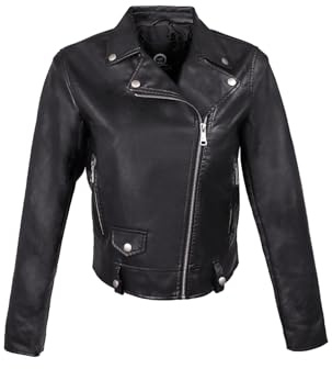 QUEEN HELENA Giacca di Pelle Giubbino Corto Leggero Comodo Giacchetta Biker Casual Donna Y4005