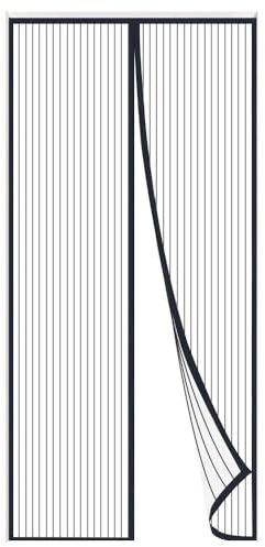 Ram® Magnetisches Fliegengitter für Türen, 90 cm x 210 cm, strapazierfähig, Insekten, Fliegen, Tür, Fenster, Schutz, Schwarz
