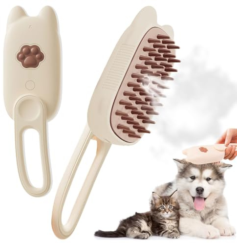 Katzenbürste mit Dampf,Steamy Cat Brush,Selbstreinigender Sprühkamm,Steamy Pet Brush Dog Cat,Katzen Hund Haustier Spray Kamm,Wasser DampfbüRste Katzenkamm,Dampfbürste für Katze und Hund