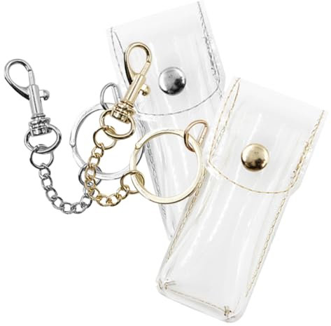GALPADA 2stücke Lippenstift-halter Schlüsselanhänger Mit Transparentem Pvc Für Lippenstift Lipgloss Und Tragbar Und Praktisch Für Reisen Und Alltag