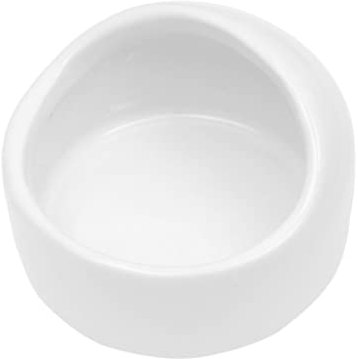 Kisangel Bol en Céramique pour Hamster Anti-basculement Bol pour Petits Animaux en Céramique Blanche Compact aux Morsures Fourniture pour Rongeurs et Gerbilles Usage Domestique
