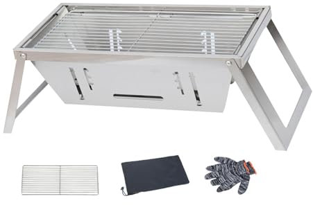 Barbecue au charbon de bois portable - Réchaud d'extérieur pliable en
