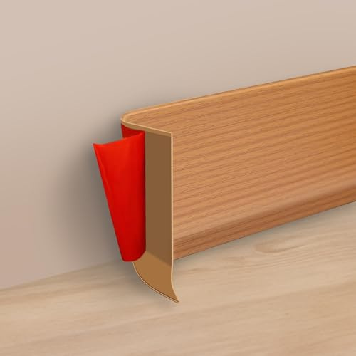 Plinthe souple autocollante en PVC souple, 18 mm x 10 cm, 5 m, pour cuisine et salle de bain, bande d'étanchéité des joints (chêne)