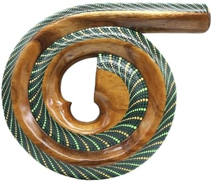 Didgeridoo en espiral de madera de Suar afinada a C o D