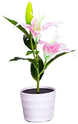 Cabilock Solarbetriebene Lilienlampe Künstliche Blume Für Gartenbeleuchtung Romantische Dekoration Für Hochzeiten Partys Und Feiertage