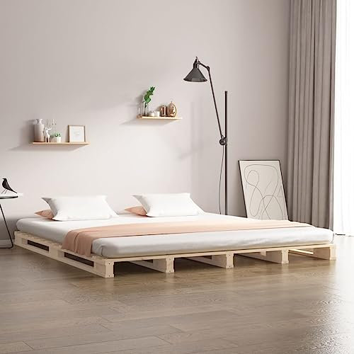 LLEZKBR Furniture Select - Palettenbett ohne Matratze 200x200 cm Massivholz