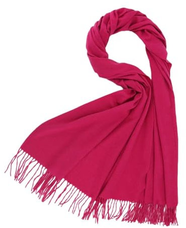FGUUTYM &Wool Leichter Wollschal für Damen, weicher Pashmina-Schal Schal Altrosa Damen (Hot Pink, One Size)