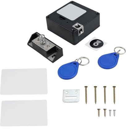 Besttoolifes Smart Wood Door Lock Keyless Invisible Electronic Lock IC Card NFC Cassetto Armadio Serratura per mobili in legno Sicurezza Facile da installare Nero