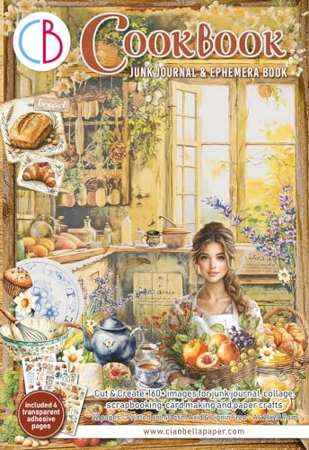 Ciao Bella Junk Journal Ephemera Book Cookbook Motivpapier A4 Papier Scrapbooking Grußkarten Geschenkverpackungen DIY