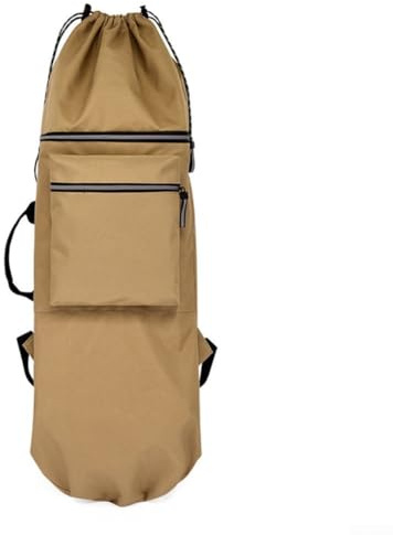 Kompakter Longboard-Rucksack, wasserdichtes Oxford-Material, perfekt für Elektro-Skateboards (Khaki)