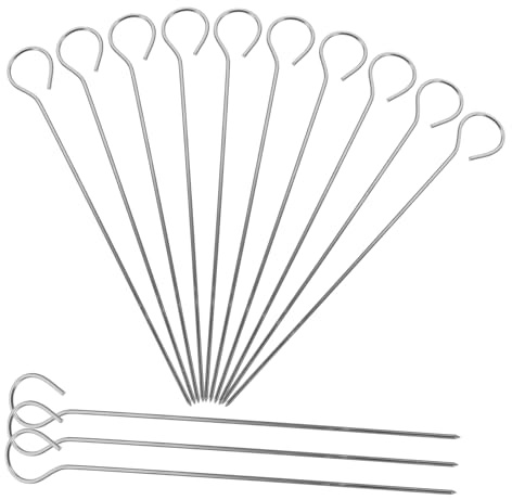 LOPUNER 50pcs Stainless Steel Bbq Skewers Standing Trussing Needles for Cooking Extra Long Grilling Skewers