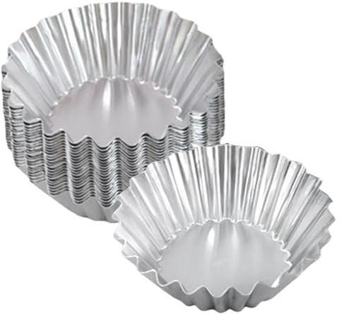 Lot de 20 moules à tartelettes en aluminium pour petits gâteaux et muffins