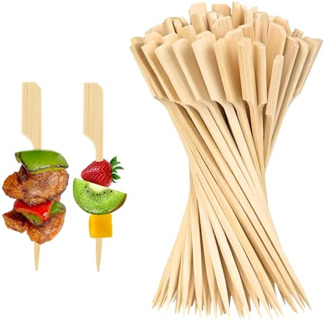 BOULESENM 200 Stück Bambus Spieße，9cm Spieße Snack Fingerfood,Cocktailspieße Spiesse für Snacks Fingerfood Bambus fingerfoods Spieße für Cocktail, Vorspeisen,Sandwich, Grill, Snacks