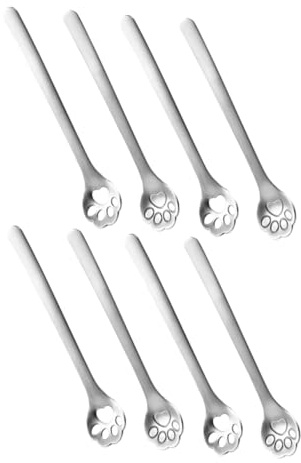 ULTECHNOVO 8pièces Cuillère Pour Chat Cuillères à Café Creuses Acier Inoxydable à Mélanger Café à Glace