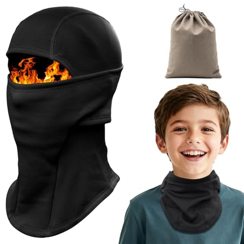 ZOCONE Sturmhaube Kinder Winter Fleece Winddicht Balaclava Kinder Fahrradmütze Unter Helm Warm Skimaske Mädchen Jungen Sturmmaske für Skifahren Motorrad Radfahren