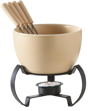 Mug À Fondue Au Chocolat,Réchaud À Beurre En Céramique Avec Fourchettes | Set De Mugs À Fondue Pour Chocolat Fondant | Pour Fromage Beurre Dessert Crème Maison Cuisine Bureau Fête Camping Pique-Nique