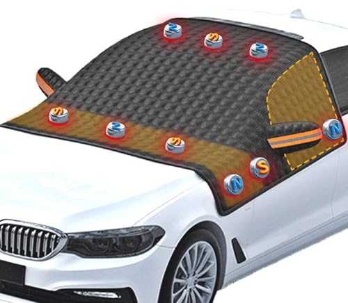 LWSEOPM Frontscheibenabdeckung Magnet für VW Golf 6 Plus 2008-2014, Auto mit 12 Magneten Abdeckung Faltbar Autoabdeckung Winter für Gegen Schnee