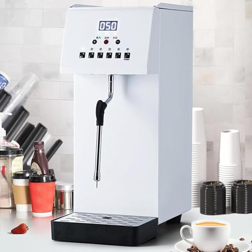 Montalatte, commerciale, macchina a vapore automatica da 2500 W, macchina per schiumare il latte a vapore elettrico con display a LED, per caffè, latte, tè al latte, bar