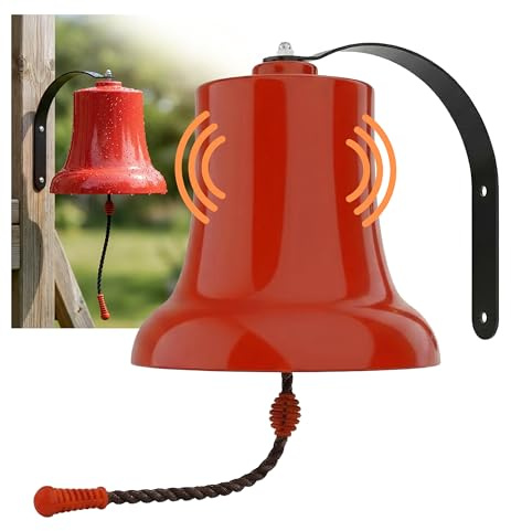 Relaxdays Campana da Barca Resistente alle intemperie, Accessorio Torre Giochi e Casette, 20x20x24 cm, Rossa
