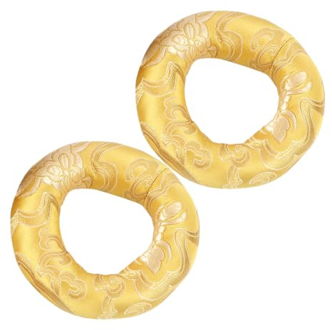 ibasenice Coussin pour Bol Chantant Tibétain 2 pièces Coton Rond Support Doux pour Bols Sonores Accessoire Zen Facile à Nettoyer Couleur Aléatoire