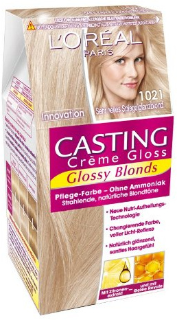 L'Oréal Paris Casting Creme Gloss Pflege-Haarfarbe, 1021 Sehr Helles Spiegelglanzblond