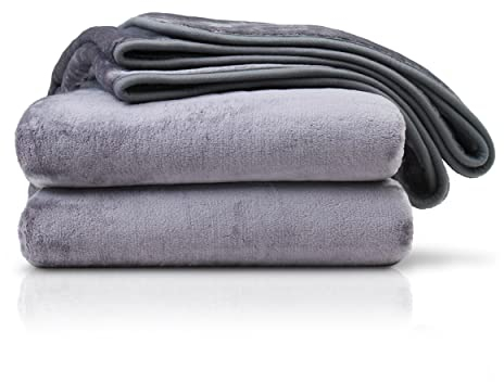 Amago - Couverture Extra Douce, Sensation Cachemire, 130 x 170 cm - Anthracite