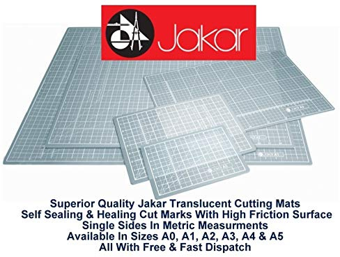 Jakar Schneidematte, zweiseitig, selbstheilende Oberfläche, Grün, Größen A0, A1, A2, A3, A4, A5, farblos, Translucent A5 (230 x 160 x 3mm)