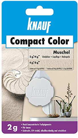 Knauf Compact Colors Farb-Pigmente – Pigment-Pulver zum Einfärben von Putz, nicht staubend, hoch konzentriert und wischfest, Muschel, 2-g