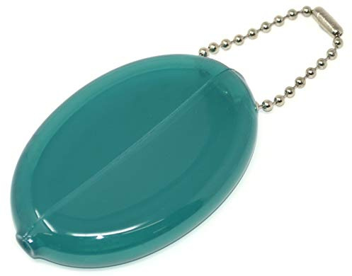 Quikoin Original Oval Sof-Touch Squeeze Coin Purse Made in USA (Teal)