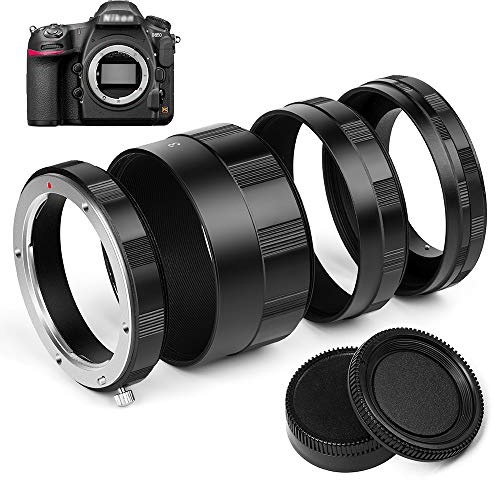 Fotover Makro Verlängerungsrohr Macro Extension Tube Metall Mount Ring for Nikon AI F Mount Kameras Mit Körper Hinterer Objektivdeckel