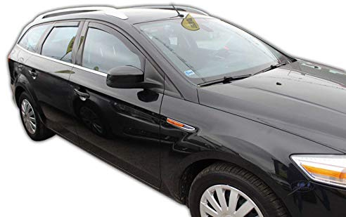 J&J AUTOMOTIVE Windabweiser passend für Ford Mondeo 2007-2015 4tlg, Heko Regenabweiser Vorne Hinten Getönt Dunkel Passform