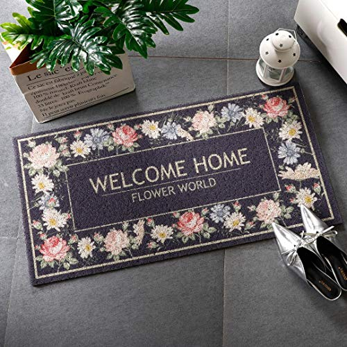 FCS Bathroom Robuster Fußabtreter Außen Innen, rutschfest Schmutzfangmatte für Haustür Waschbar, Pflegeleichte (Color : Black, Size : 80x120cm)
