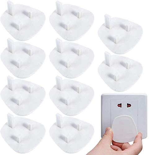 T&B® 20 Pack Plug Socket Covers UK, Child Safety Plug Socket Sovers Baby UK, Socket Protectors for Sockets UK - White